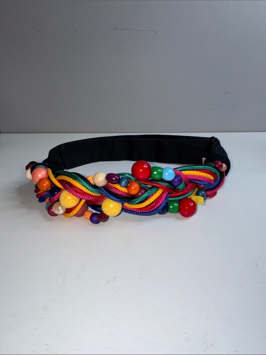 Carolyn Tanner Designs Inc. Colorful Beaded Braided Statement Belt – Vintage main image 15